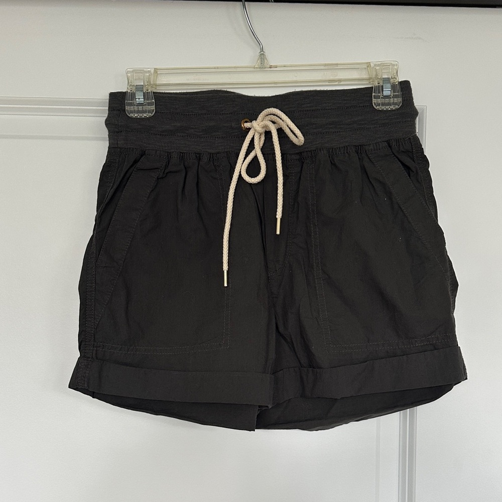 Lou and Grey Women’s Dark Grey Drawstring Athletic Shorts with Elastic Waistband